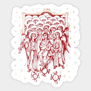 Heavenly Court | Christ Enthroned among the Angelic Hosts Sticker